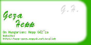 geza hepp business card